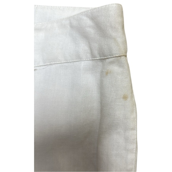 Carole Little White Linen Embroidered Pantsuit 90’s Wide Leg Tailored Fit Sz 6 - Picture 13 of 15